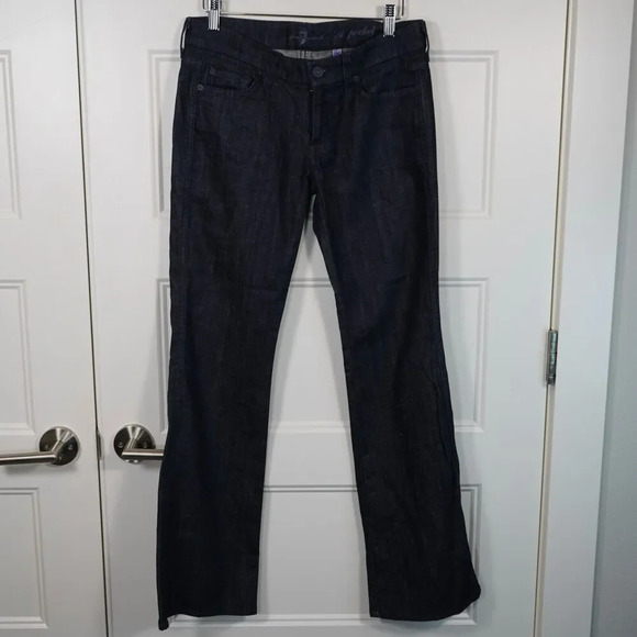7 FOR ALL MANKIND A Pocket “The Lexie” Womens Size 30P Bootcut Blue Jeans - Picture 2 of 7
